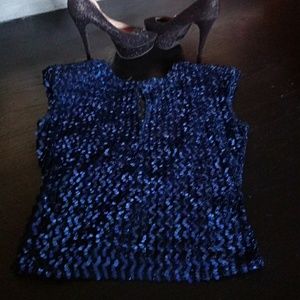 COPY - Vintage royal blue sequin top